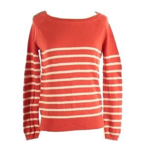 Aritzia Orange Striped Sweater